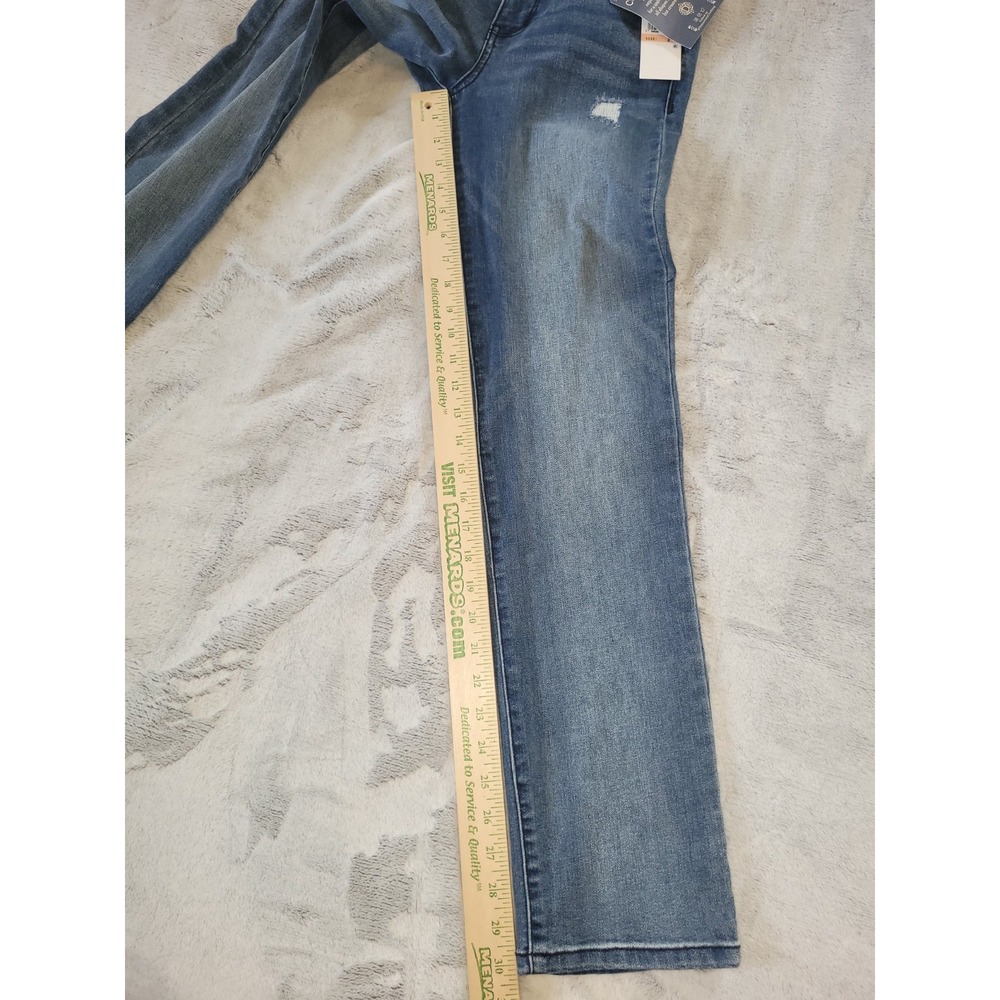 Democracy Womens Size 2  Blue Ab Solution Straight Leg Distressed Denim Jeans - Picture 4 of 12